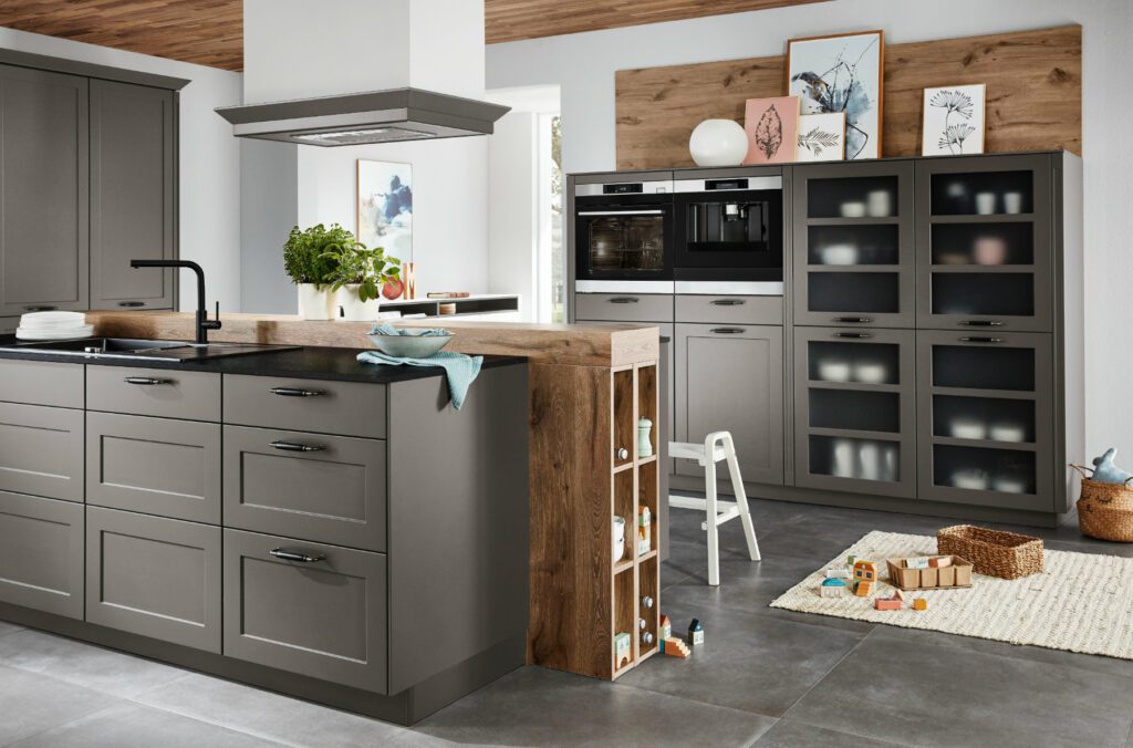 Nobilia Grey Country Style Shaker Kitchen 1 | German Kitchen Outlet Greenhill, Sheffield
