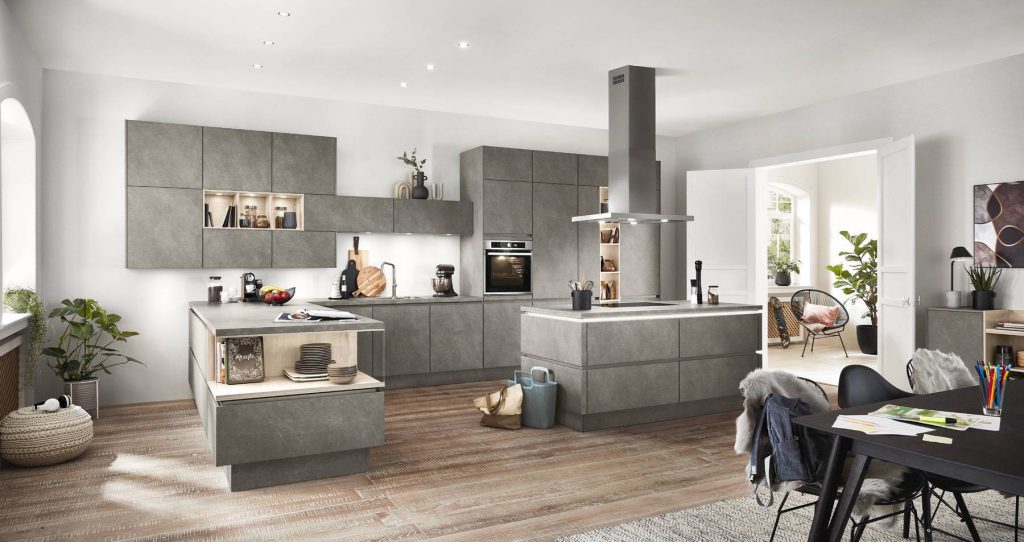 Nobilia Grey Concrete Kitchen | German Kitchen Outlet Greenhill, Sheffield