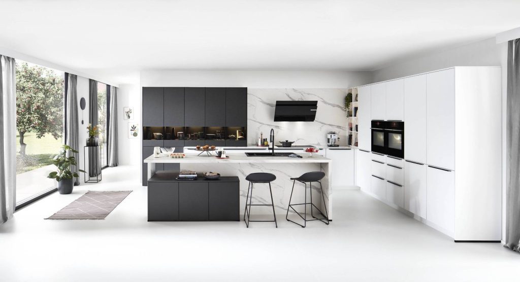 Nobilia Light Open Plan Kitchen Island | German Kitchen Outlet Greenhill, Sheffield