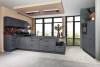 Nobilia Dark Modern Concret Stone Kitchen.