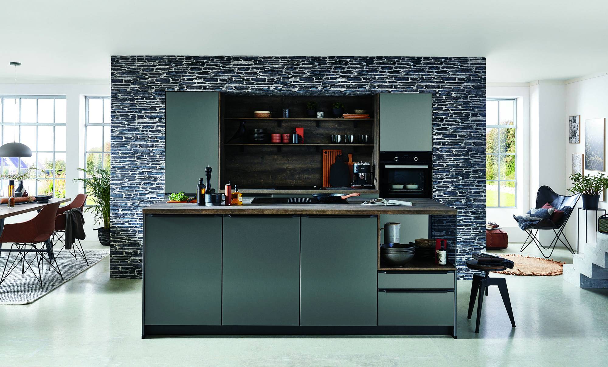 Nobilia Grey Metallic Look Compact Handleless Kitchen 2021 1 | Lead Wolf, Gotham