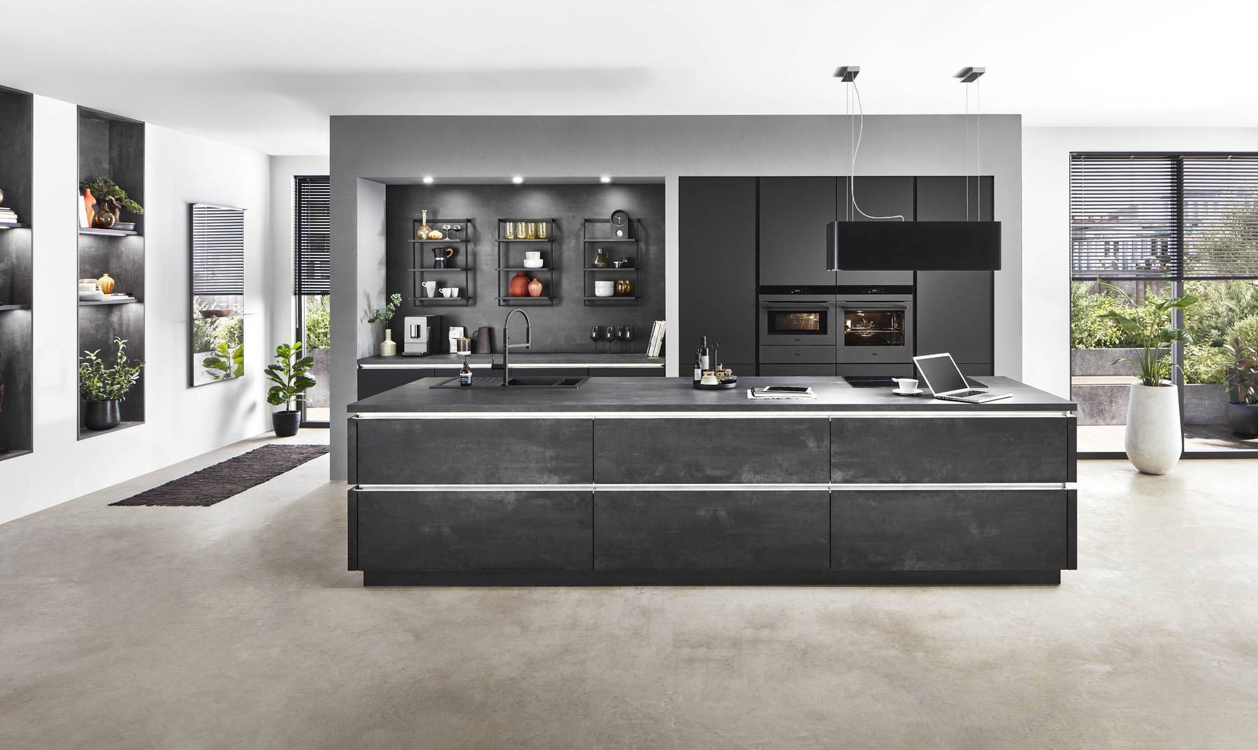 Nobilia Dark Concrete Modern Kitchen | Lead Wolf, Gotham